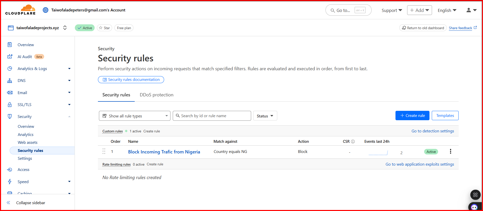 Cloudflare WAF Security Rules Configuration